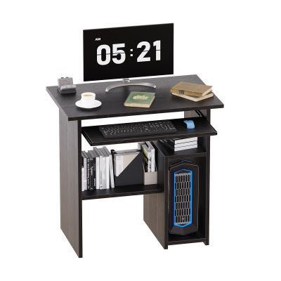 Home Office Wood Computer Desk with Pull-Out Keyboard Tray Study Writing Desk PC Laptop Table for Work Study Gaming Writing - Black/31.5" x 19.69" x 29.53"