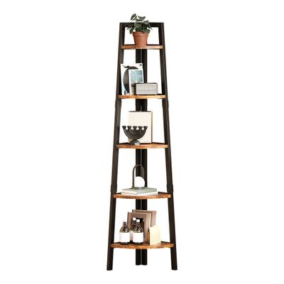 Corner Rack, 5-Tier Storage Shelf, Wooden, Lightweight, Open Storage Rack, Gap Storage, Dimensions: 33cm W × 33cm D × 175cm H, Multifunctional, Easy Assembly - 33*33*175cm