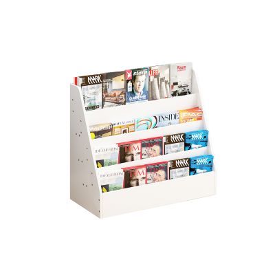 4-Tier Bookshelf,Wooden Bookcase,Toddler Book Rack,Magazine Storage & Display Shelf,Book Shelf for Kids Room,Living Room,Nursery,Classroom - White