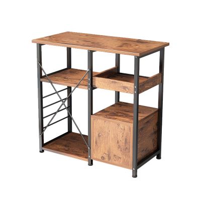 Microwave Cart Stand 31.49 inches, Kitchen Baker's Rack Utility Storage Shelf Microwave Stand 3-Tier x 3-Tier for Spice Rack Organizer Workstation Shelf