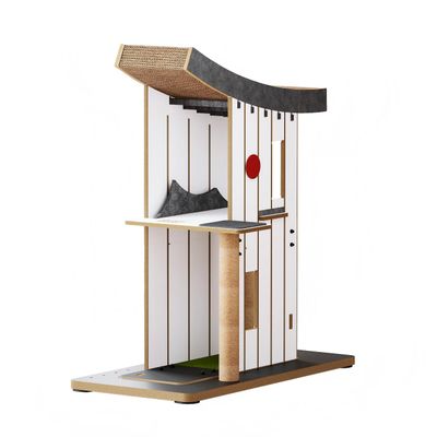 Multi-Level Cat Tree with Scratching Posts, Elevated Perches, Cozy Hideouts & Soft Felt Pads, Indoor Cat Climbing Tower for Small to Medium Cats