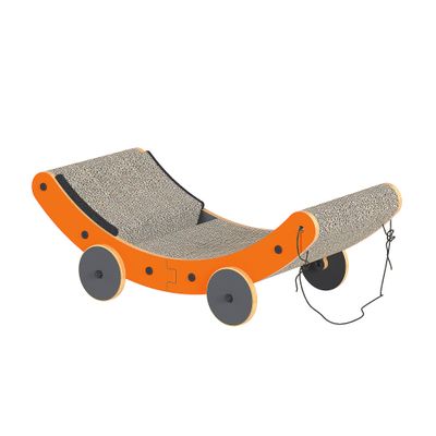 Pet Purr and Play Cat Trolley Scratcher, Scratching Post & Toy for Active Play