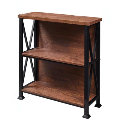 Bookshelf,Small Industrial Bookshelf with Engineered Wood Shelves,3 Tier Shelf Bookcase with Metal Frame,Short Book Shelf for Living Room,Small Space and Office