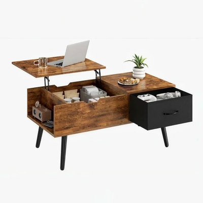 Coffee Table with Storage,39.5'' Lift Top Coffee Table,Hidden Storage Compartment,Foldable Drawer,Lift Tabletop Dining Center Table for Home Living Room Office - 39.5" x 19.7" x 17.7"/Brown