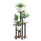 5 Tier Plant Stand With 4 Wheels, Metal Wood Tall Plant Stands For Indoor Plants Multiple, Corner Tiered Flower Plants Shelf Stand for Living Room Bedroom - Brown